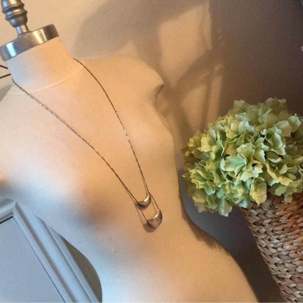 Silpada Sterling Silver Half Moon Pendant Celestial Chic Necklace